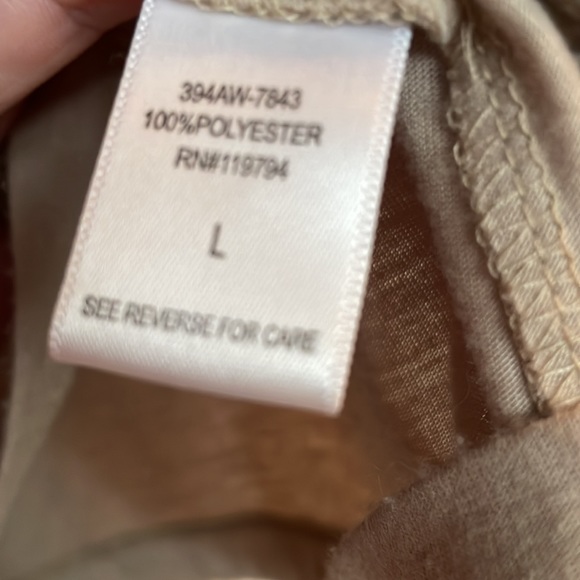 One World Tan/Brown Blouse W/Build in Tank.Embellishments Throughout Blouse.FIRM - Picture 7 of 10